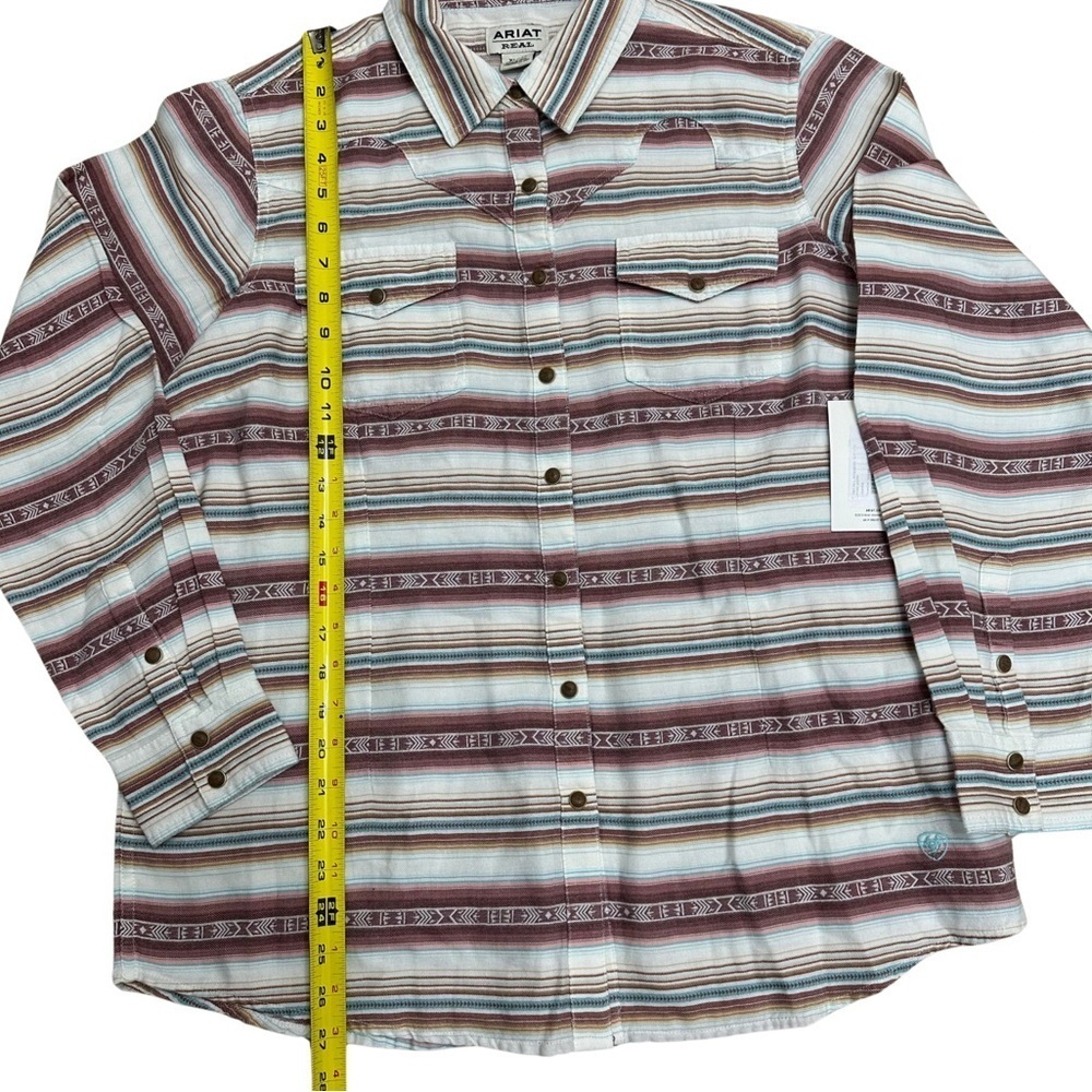 Ariat REAL Rosewood Snap Button Up Striped Shirt XLarge Southwestern Print NWT - Picture 7 of 8